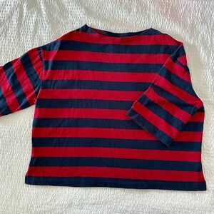 UNIQLO Heavy Cotton Rugby Striped Elbow Sleeve Shirt L